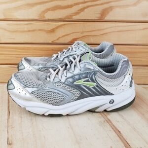 Brooks Ariel Womens 9.5 US Running Shoe Gray Green Wide Athletic Sneaker Lace-up